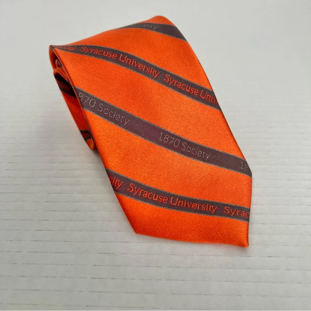 University Syracuse 1870 Society Men’s Silk Tie Orange and Gray Alumni 58”